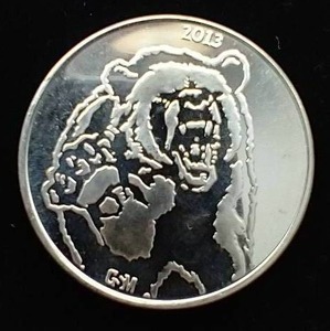lot 36 image: 2013 1 Oz. Silver Round - Bull & Bear