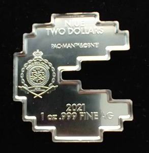 lot 41 image: Niue 2 Dollar Pac-Man 1 Oz. Silver Coin