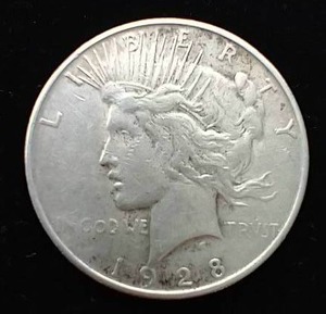 lot 42 image: 1928-S Peace Dollar