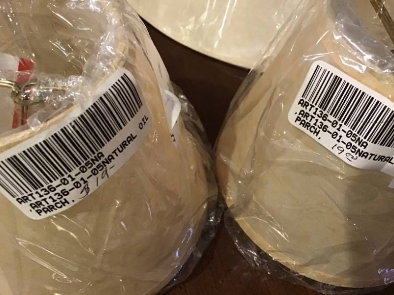 lot 876 image: 2 Pairs of Natural Color Lamp Shades