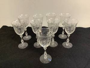 lot 54 image: 9 Piece GobletWine Glasses