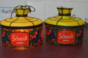 lot 2 image: 2 Schmidt Beer Hanging Lights