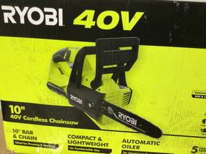Ryobi 40V 10 in. Cordless Battery Chainsaw see pictures