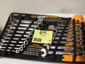 GEARWRENCH 20 PC. SAEMetric Ratcheting Combination Wrench Set not used
