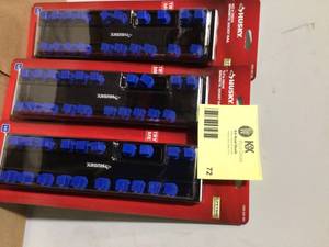 Lot of 3 New Husky 12 in. Drive Magnetic Socket Rail see pictures