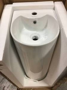 Swiss Madisson Sublime Rounded Basin Pedestal Sink in Glossy White