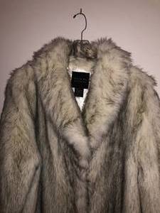 lot 15 image: Tally Ho Womens White  Black Faux Fur Coat