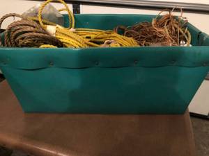 lot 136 image: Green Bin with Ropes and Tubing