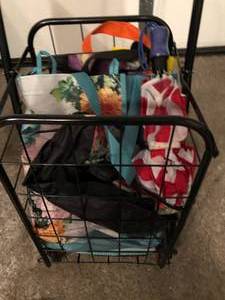 lot 156 image: Portable shopping Cart, Reusable Bags and Umbrella