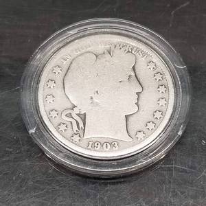 lot 18 image: 1903-S US BARBER HALF DOLLAR IN AIRTITE