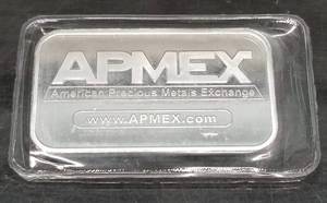 lot 20 image: 1 TROY OZ .999 FINE SILVER BAR APMEX SEALED