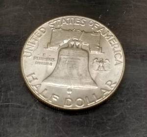 lot 39 image: 1954 FRANKLIN HALF DOLLAR UNC
