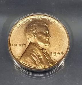 lot 54 image: 1944 US WHEAT CENT MS65 RED ANACS
