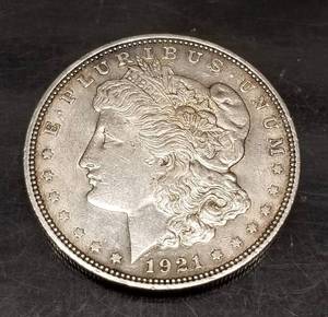 lot 60 image: 1921 MORGAN SILVER DOLLAR AU