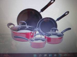 8-Pc. Nonstick Aluminum Cookware Se...