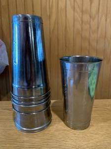 lot 46 image: Lot of Seven Stainless Steel Malt Cups