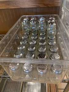 lot 51 image: Lot Of 37 Cheese Shakers with Tub