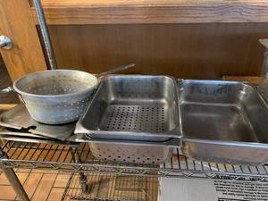 lot 53 image: Steam Table Pans & Strainer