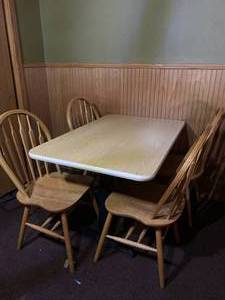 lot 59 image: 4 Foot By 30 Inch Table & 4 Chairs