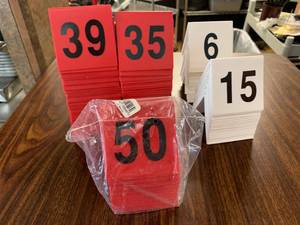 lot 121 image: Restaurant Table Top Numbers