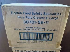lot 136 image: One Case (5000 Ea) Ecolab Poly Glove Size XL