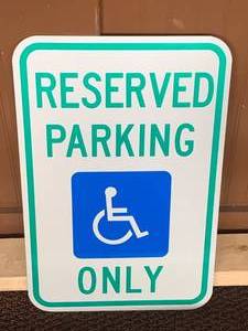 lot 168 image: New Handicap Parking Sign from Newman 12x 18