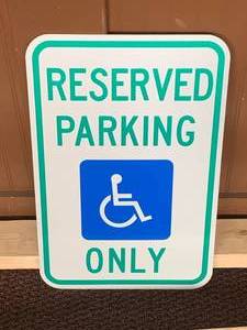 lot 169 image: New Handicap Parking Sign from Newman 12X 18