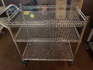 lot 191 image: Seville Stainless Steel Cart 18 x 34 x 34 Tall