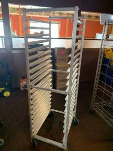 lot 194 image: Rolling Aluminum Cart (Fits 26 X 17  Pans) 69 Tall