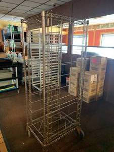 lot 195 image: Metro Stainless Rolling Cart 22 X 26 X 69 Tall