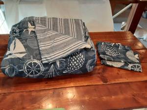 lot 19 image: King Size Nautical Comforter With 2-Shams