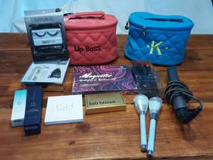 lot 28 image: Cosmetic Bags, Cosmetics & Flat Iron