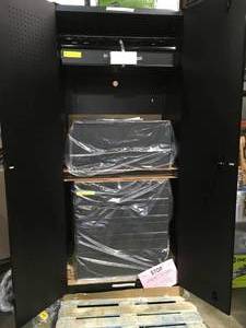 Husky 3-Piece Pro Duty Welded Steel Garage Storage System in Black LINE-X Coating (64 in. W x 81 in. H x 24 in. D) customer return see pictures