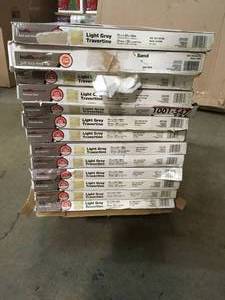 Lot of 11 boxes Traffic Master Light Grey 12 in. x 24 in. Travertine Peel and Stick Vinyl Tile Flooring (20 sq. ft.  case) not used see pictures
