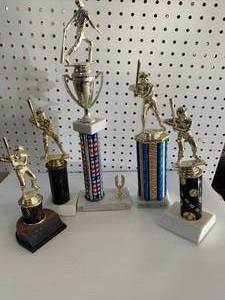 lot 35 image: Lot of Five Vintage Basketball Trophies