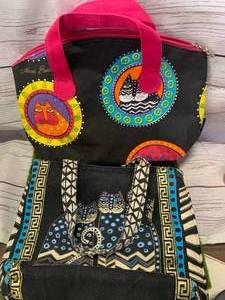 lot 83 image: Lot of Two Laurel Burch Cat Bags