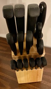 lot 111 image: New At Home 15 Piece Cutlery Set with Block