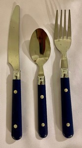 lot 124 image: Navy Blue Handled Flatware