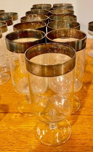 lot 129 image: Sensational Silver Rimmed Glassware and Decanter
