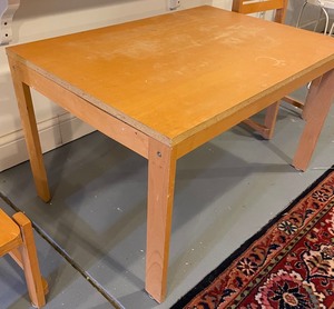 lot 217 image: Vintage Kids Table with 2 Chairs