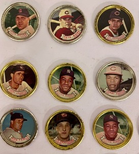 lot 260 image: Vintage Metal Topps Baseball Coins