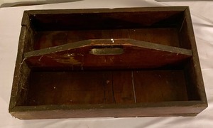 lot 295 image: Primitive Wooden Tool Box