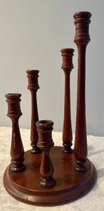 lot 340 image: Wonderful Wooden Candle Holder