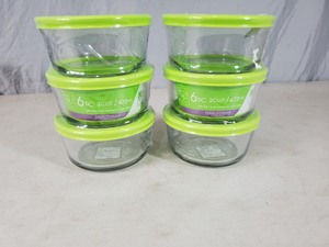 2 New 6 Piece Glass Food Storage Sets