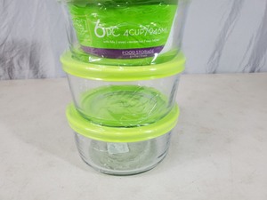 New 6 Piece Glass Food Storage Set