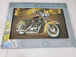 New Biker For Life Tempered Glass Cutting Board