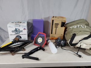 Air Bed, Floor Jack,Solar Lights