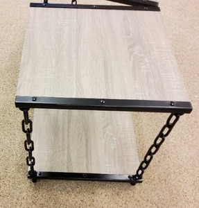 2 wood and chain end tables