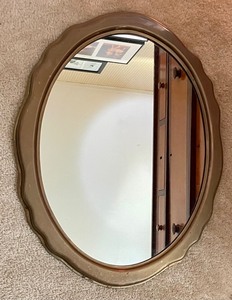 lot 17 image: Vintage Muted Brass Wall Mirror