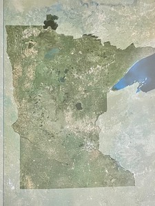 lot 16 image: Framed Minnesota Satellite Print